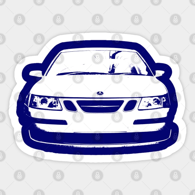 Saab 9-3 1st generation classic car transparent/white monoblock Sticker by soitwouldseem